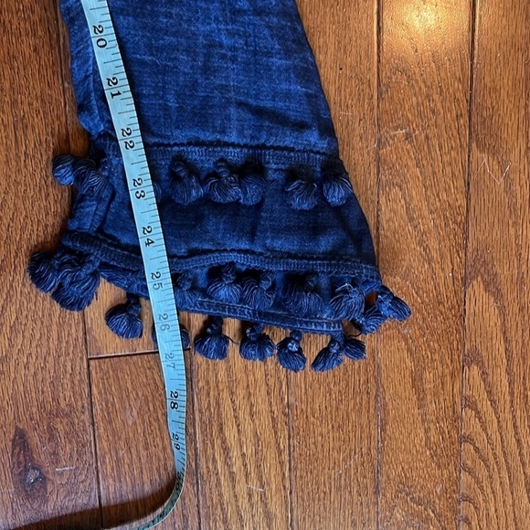 NWT NIC+ZOE | Double Gauze Straight Leg Tassel Pant Parisian Blue Size Medium - Picture 12 of 12